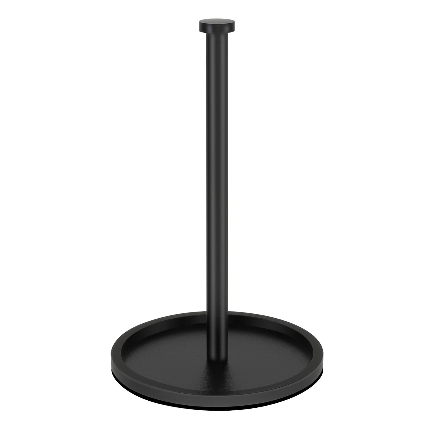 Paper Towel Holder Countertop, Stainless Steel Standing Paper Roll Holder with Anti Slip Weighted Base, Freestanding Paper Towel Holders for Kitchen, Matte Black