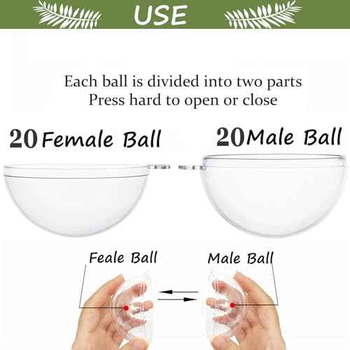 80mm/3.14inch 24PCS Large Clear Ball Ornaments, 12Set Fillable Christmas Balls Shatterproof Ornament Baubles for DIY Crafts Christmas Wedding Party Decor (24)