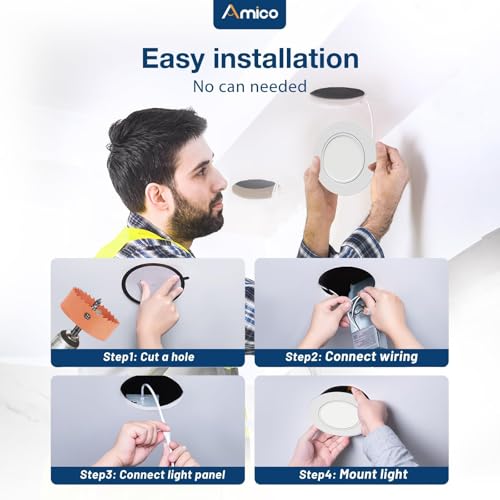 White 6-Inch Gimbal LED Recessed Ceiling Light 5CCT Adjustable Brightness