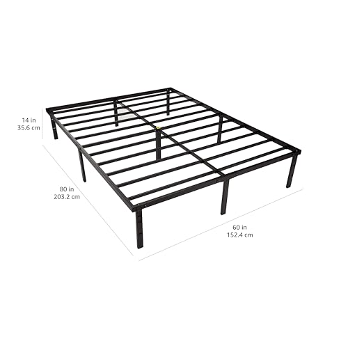 Heavy Duty Queen Bed Frame with Steel Slats - 14 Inch Storage Height, Black, Variation of THIS listing
