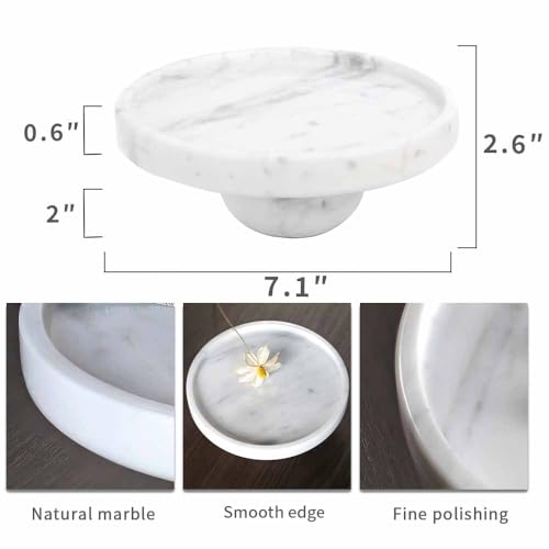 7 Inch Carrara White Marble Decorative Tray for Coffee Table - FutureStone