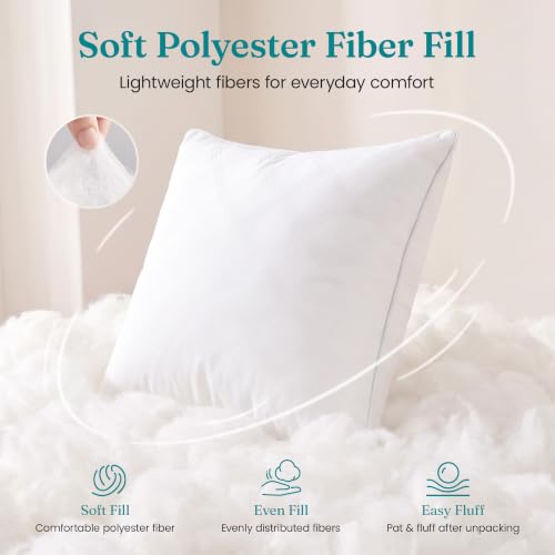 20x20 Inch Throw Pillow Inserts Set of 4 - Soft Square Cushion Inner