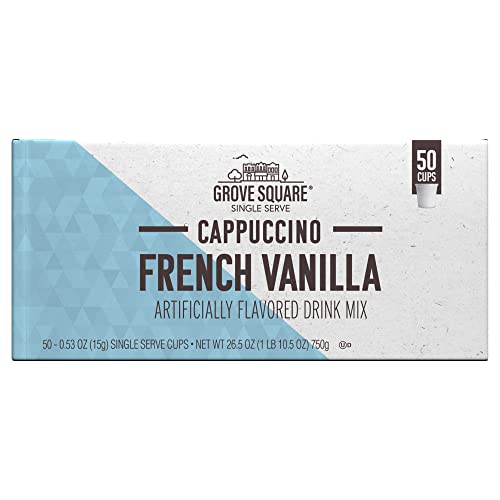 French Vanilla Coffee Pods - Single Serve Cappuccino Cups, 50 Count