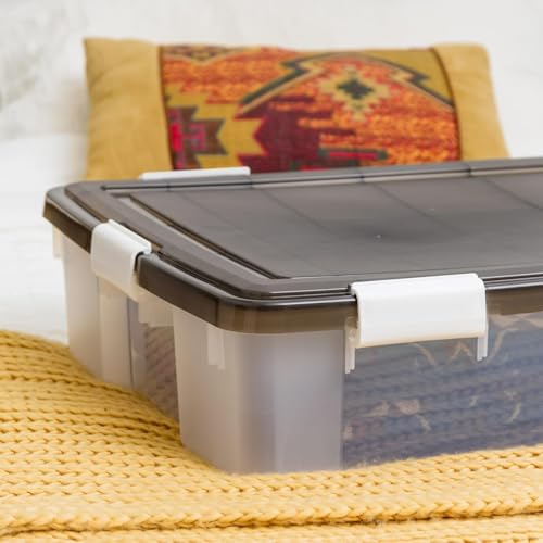 Weatherpro 47 Qt Underbed Storage Bin with Gasket Lid - Gray/Clear, Secure Latches