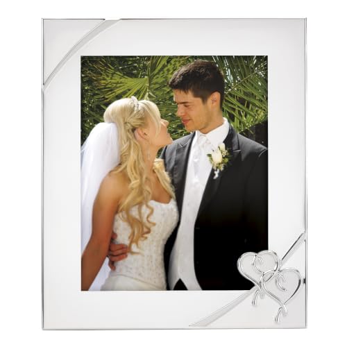 Wedding Silverplate Picture Frame 8x10 with Interlaced Hearts - Lenox