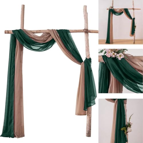 MIULEE Christmas Sheer Window Scarf Valance 54x144 Hunter Green - One Panel