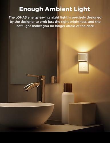 LED Night Lights Plug into Wall, Dimmable 3-Level Brightness, White 4 Pack 3000K Soft White