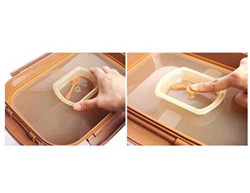 e-jen Premium Kimchi, Sauerkraut Container Probiotic Fermentation with Inner Vacuum Lid (Earthenware Brown, 3.1 gal/ 12L)