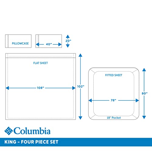 Columbia King Omni Freeze Cooling Sheet Set - Fossil, Hot Sleepers Bedding