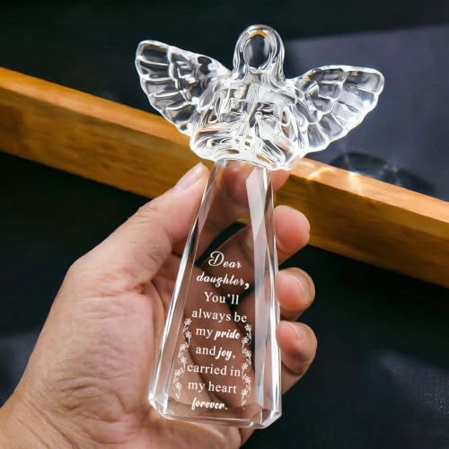 Bluebook Daughter Gift Crystal Angel from Mom & Dad 3.8x6 Inch Keepsake