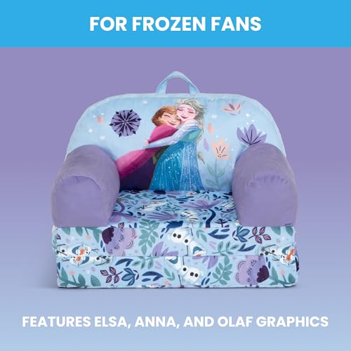 Disney Frozen Cozee Buddy Flip-Out Kids Chair by Delta Children, Purple - Convertible Toddler Lounger & Bed