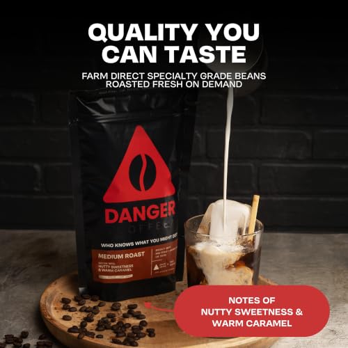 Danger Coffee Medium Roast Ground Mold-Free Coffee 10.9 oz - SCA Grade, Clean & Pure