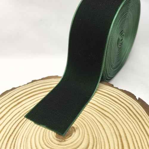 Chenkou Craft 5 Yards 1 1/2" Dark Green Velvet Ribbon Lots Bulk Christmas Decoration,Gift Packing (Dark Green, 1 1/2"(40mm))