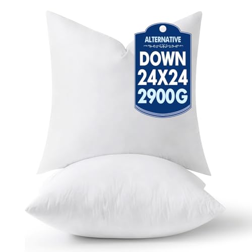 MIULEE 24x24 Pillow Inserts Pack of 2,Down Alternative Throw Pillows