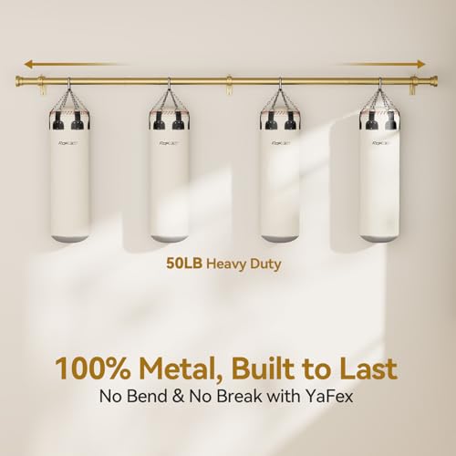 Adjustable Gold Curtain Rods 2 Pack 32-57 Inch Heavy Duty Window Treatment Rods - Modern Design