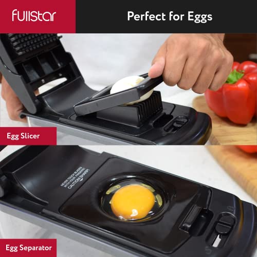 Fullstar Daily Vegetable Chopper and Mandoline Slicer - Kitchen Gadgets - Food Chopper with Container, Veggie Chopper, Fruit Cutter, Onion Dicer, Potato and Tomato Slicer for Salads (2-in-1, Black)