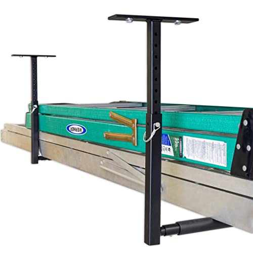 StoreYourBoard Adjustable Ceiling Ladder Rack – Garage Storage for Step & Extension Ladders - Single
