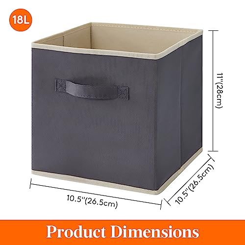 Lifewit Gray 11 Inch Foldable Storage Cubes, 18L, 26x26x28cm, 12 Pack
