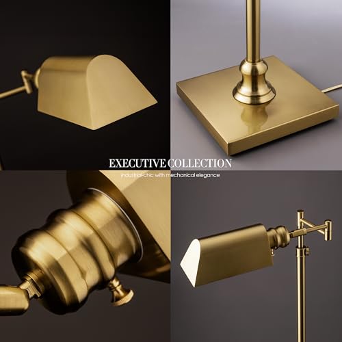 O'Bright Arcadia Pharmacy Floor Lamp - Antique Brass, Dimmable, Adjustable Height