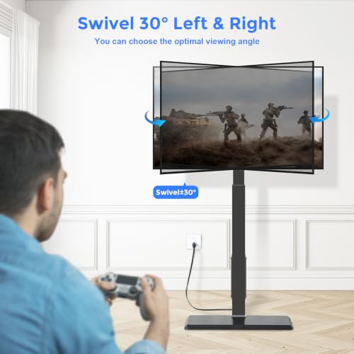 Floor TV Stand with Power Outlet & Swivel for 32-75 Inch TVs - TCP01-M-A01
