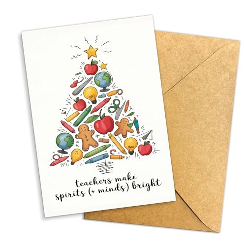 Podagree Teacher Christmas Card XS4 Spirits Bright - Classroom Thanks Gift