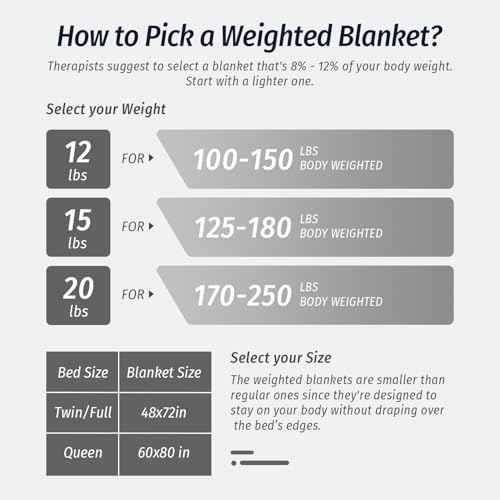 Weighted Blanket for Adults 15lbs Queen Size Sherpa Fleece Black - 60x80 inches