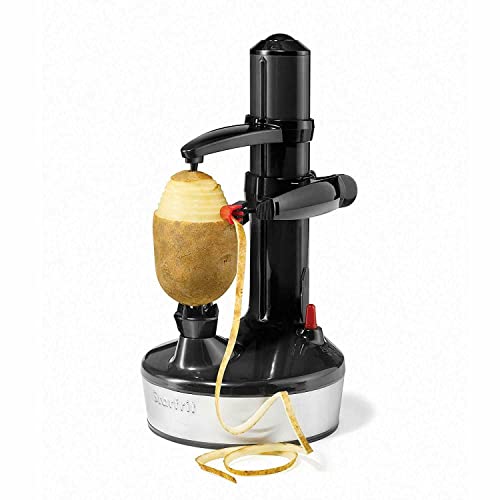 Electric Vegetable & Fruit Peeler - Black, Includes 6 Blades & Accessories