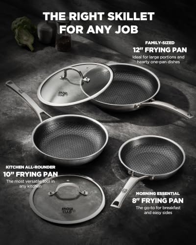 10-Inch Non-Stick Frying Pan with Lid - Stainless Steel Skillet