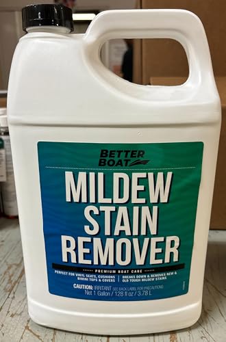 Mold and Mildew Stain Remover 1 Gallon - Removes Stains from Fabric, Vinyl, Tile & Grout - Marine Grade Formula - Variation of 128 Fl Oz Pack of 1