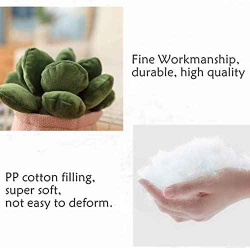 9.8 inch Succulents Plush Toy, Flower Pot Stuffed Plushie Pillow Decoration, Cute Soft Plants Throw Pillow for Christmas Birthday Gifts (Khaki)