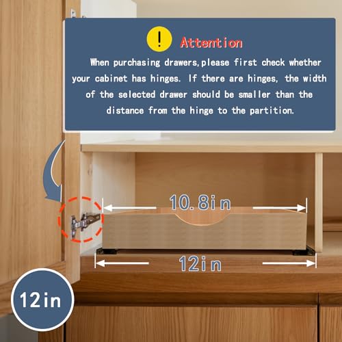 Pull Out Cabinet Drawers - 12'W x 18'D Beechwood, Soft Close, Pre-Assembled
