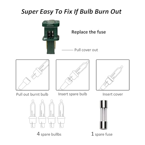 Dazzle Bright Red and Green Christmas Mini String Lights, 20FT 100 Count Incandescent Waterproof Fairy Lights Plug in, Connectable Christmas Decorations for Indoor Outdoor Home Party Garden Yard