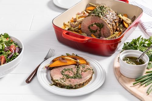 Le Creuset 4-Piece White Stoneware Dinner Plate Set 10.5" - Durable, Nonstick, Dishwasher Safe