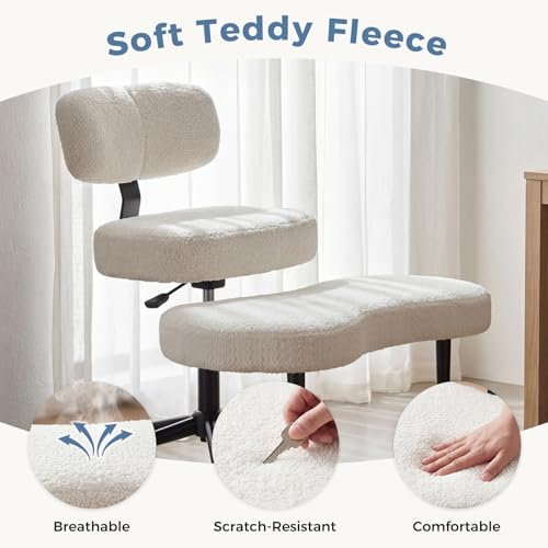 DUMOS ADHD Meditation Chair White, Ergonomic Cross-Legged Office Desk Chair