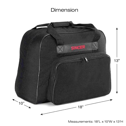 Universal Sewing Machine & Serger Tote Bag - Black, 18x10x13 Inches