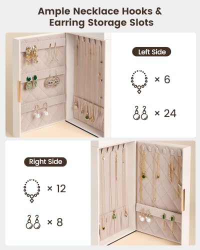 Large 7-Layer Jewelry Box Organizer with 6 Drawers - Beige, 11.4" W