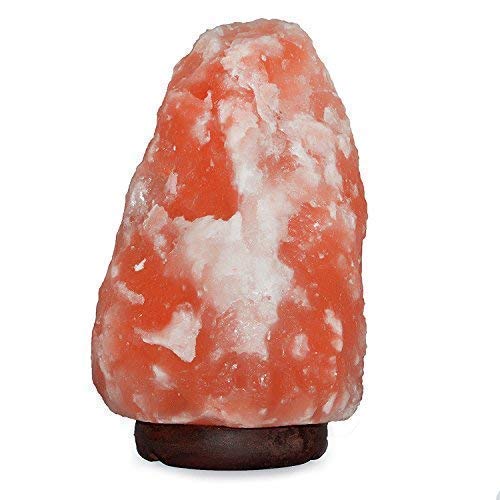 7-9 Inch Himalayan Salt Lamp with Dimmable Cord - Natural Crystal Night Light with Wooden Base
