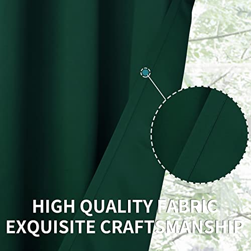BGment Emerald Green 52x63 Blackout Curtains - Thermal Insulated 2-Panels, Rod Pocket