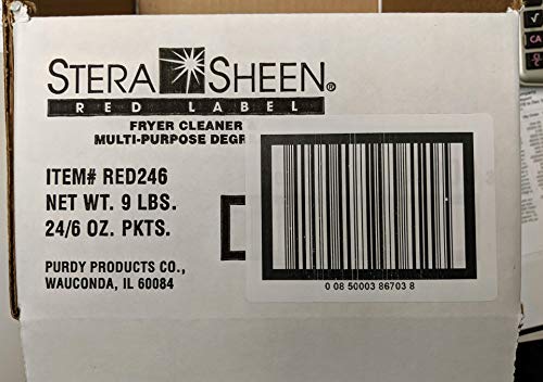 Stera Sheen Fryer Cleaner Red Label Pack of 24 x 6 oz. Easy Use Food Grade Powder