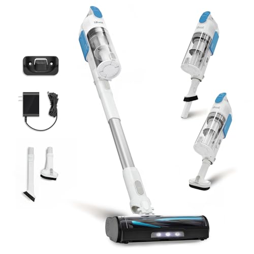 Levoit Cordless Vacuum Cleaner LVAC-200 White & Blue – Strong Suction, Lightweight, Tangle-Free Brush
