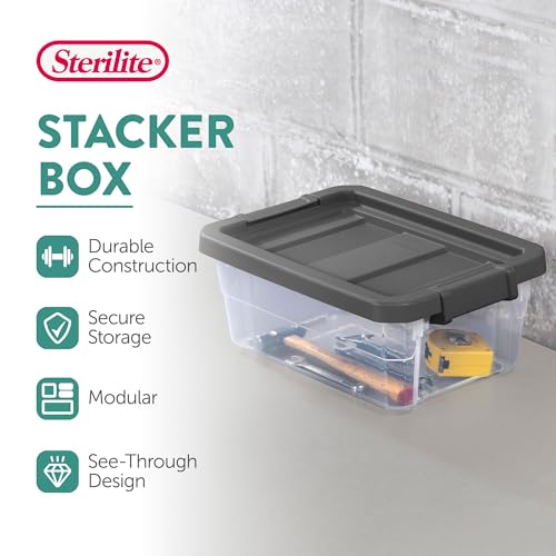 16 Quart Storage Boxes with Latching Lids - 12 Pack