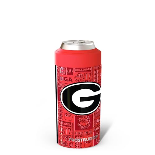 Georgia Bulldogs Frost Buddy Universal Can Cooler - Fits 12 & 16 oz - Red Variation