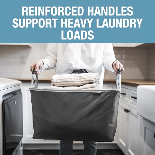 Collapsible Laundry Basket 60L 2 Pack - Charcoal Gray, Pop-Up Design
