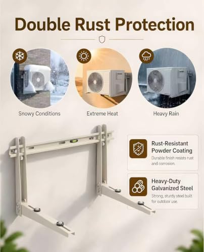 Heavy Duty Mini Split Wall Mount Bracket 396lb Support for 7000–12000 BTU AC