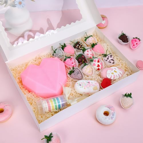 Moretoes 40pcs Large Bakery Boxes with Window - 16x11x2.5 Inches Cookie Gift Packaging (Variation of THIS listing)