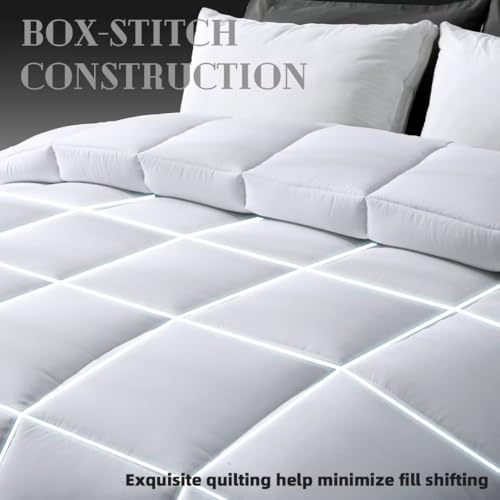 DOWNCOOL King Size White Lightweight Comforter Duvet Insert All-Season Quilt