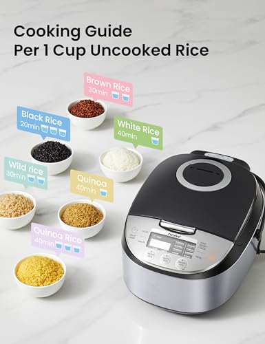 6-Cup Capacity Fuzzy Logic Rice Cooker with 11 Preset Modes - Compact & Versatile
