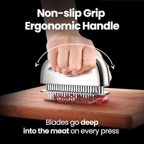Gourmet Easy Meat Tenderizer Tool with 60 Stainless Steel Needles - Easy Use