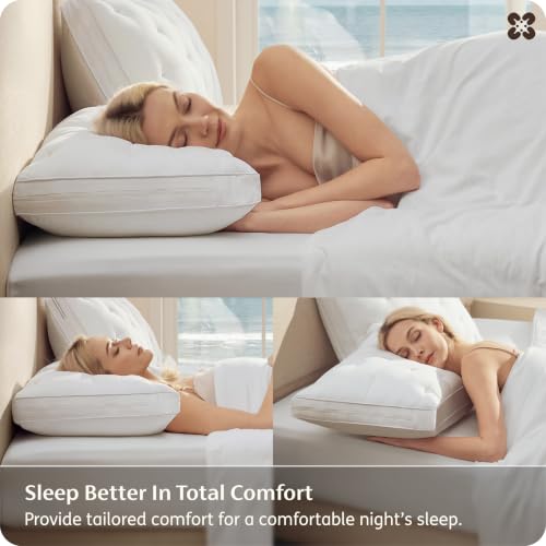 Adjustable King Pillow for Back, Side & Stomach Sleepers - White
