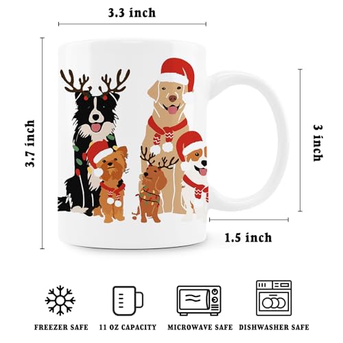 Multicolor Christmas Dog Coffee Mug - Funny Dog Lover Gift 11oz Ceramic